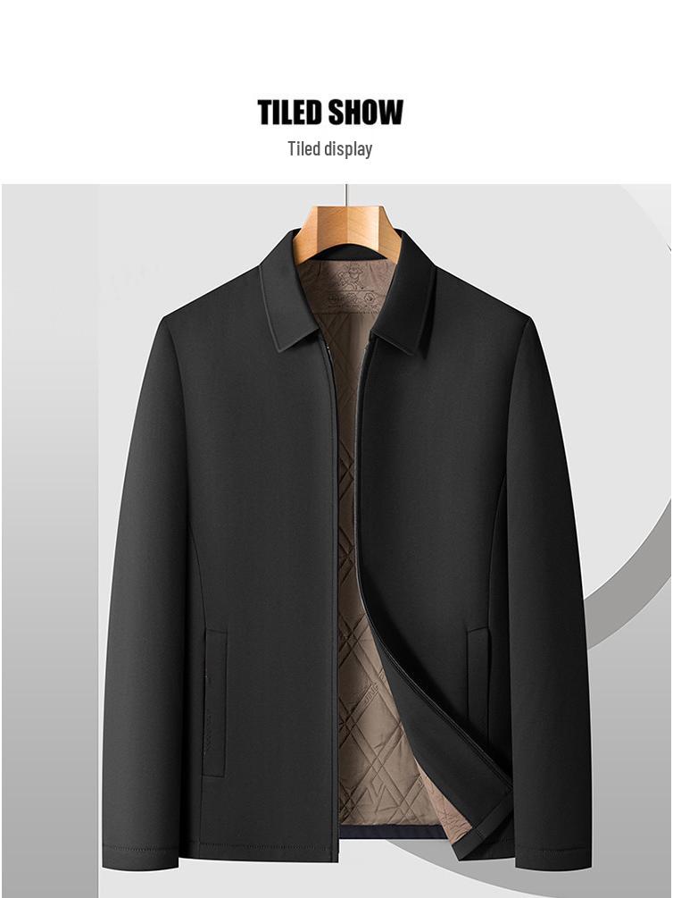 Men's Executive Wool-Blend Cotton-Padded Jacket - 2025 Autumn/Winter Business Casual Coat