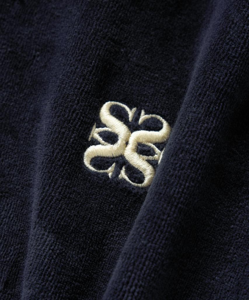 Satur Rawton Velour Track Zip-Up Jacket Navy
