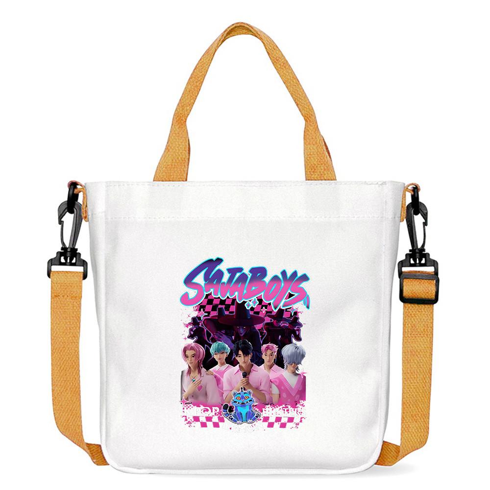Kids Girls Kpop Hunters Derpy Rumi Zoey Mira Printed Student Lightweight Crossbody Bag Casual Canvas Shoulder Bags