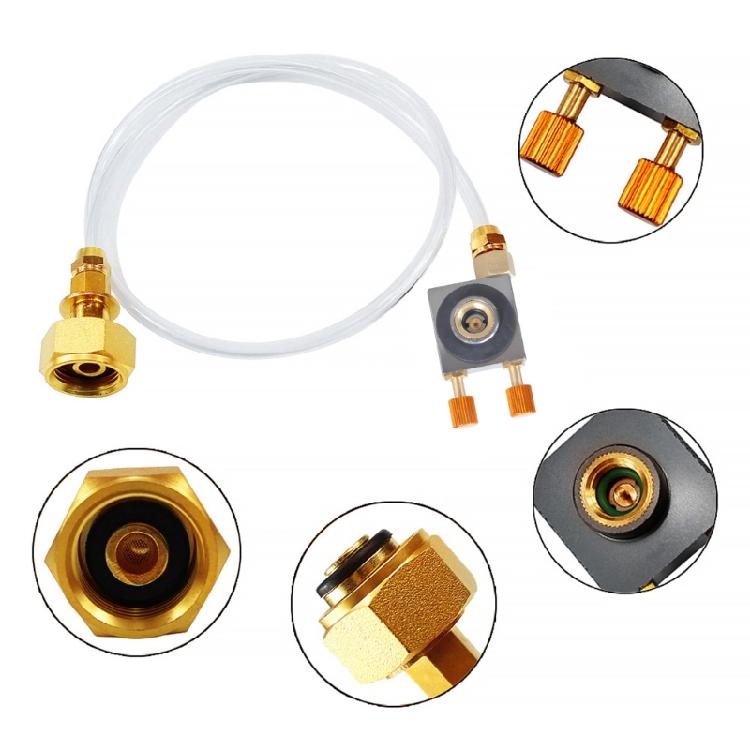 Gas Flat Cylinders Tanks Coupler Adaptor Gas Charging with Pressure Relief Valves Camp Gas Stove Propanes Refill Adapter