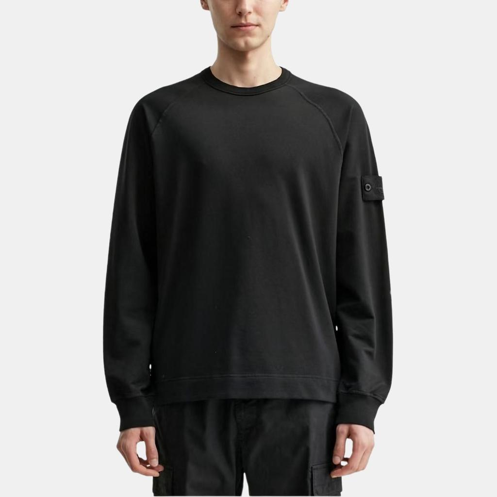 STONE ISLAND Ghost Series Ss25 Ghost Pieces Black Label Lightweight Cotton Crew Neck Sweatshirt Unisex Sweatshirt K1S1561000-11S00F3-V0029