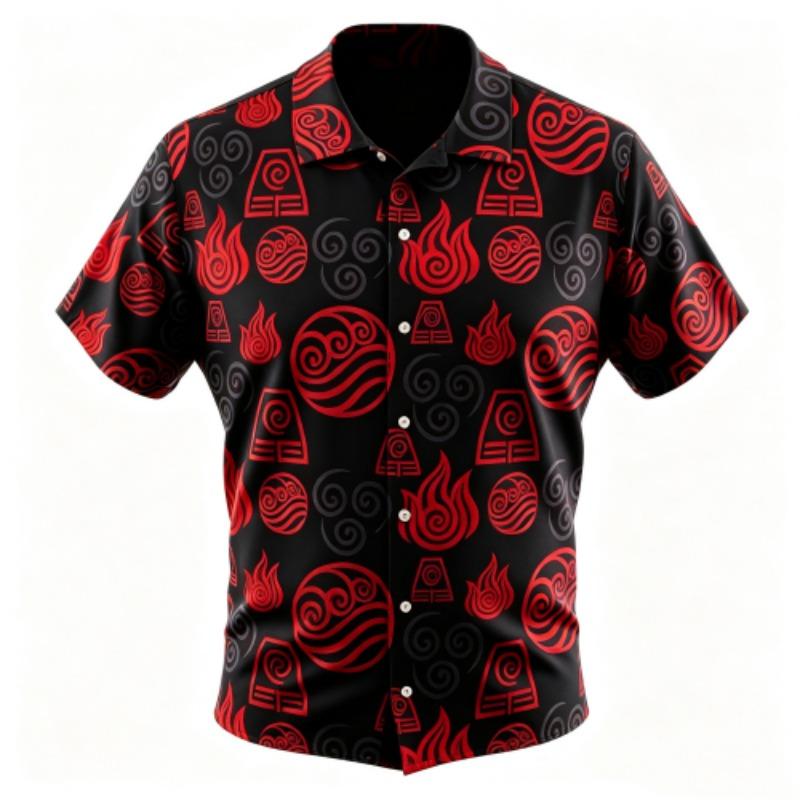 Mysterious Ancient Symbols Pattern Printing Shirt Hawaiian Beach Vacation Clothing Men's Street Style Shirt Daily Men's and Women's Shirt