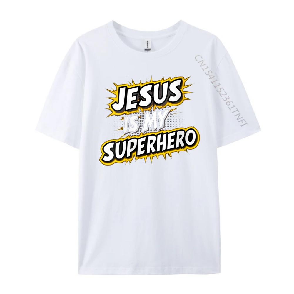 Womens Jesus Is My Superhero Christian God Religious Comic Boy Graphic Tees Unisex Unisex's Shirt harajuku clothing