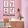 ZHAXFA Pink Outer Space Decor for Kids Room Girls Bedroom Watercolour Star Rocket Astronaut Posters Set Of 4 (8 x10 IN Unframed),Cute pirational Art