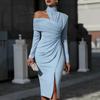 Elegant Spring Casual Off Shoulder Dress With Slit For Womens Party And Date