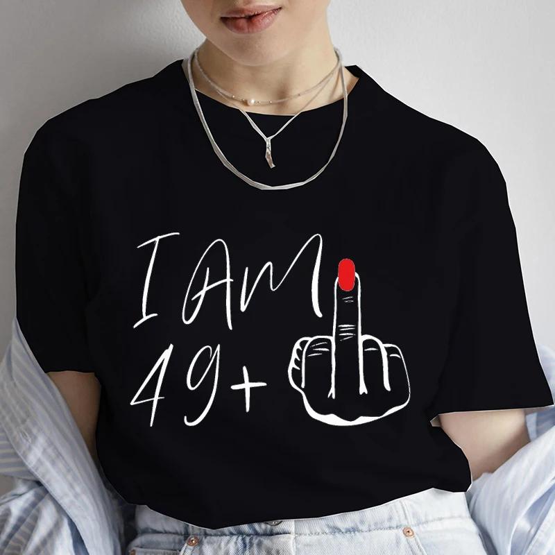 50th Birthday Party Tee for Mom I Am 49 Middle Finger T Shirts Birthday Party T-shirt 50th Birthday Gifts for Women Tshirt Tops Unisex T-Shirt
