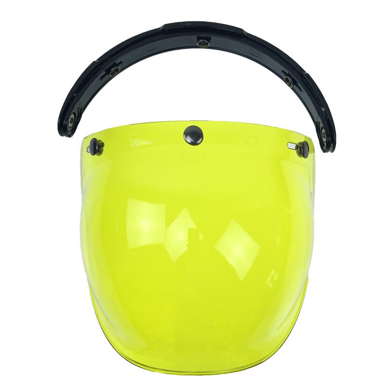 Retro Bubble Lens Motorcycle Helmet with Frame - Three-Button Design