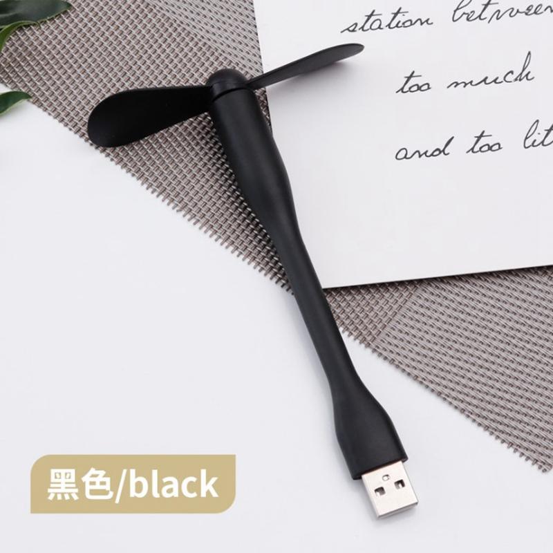 Мини USB-вентилятор Гибкий сгибающийся вентилятор для Power Bank, ноутбука, ПК, сетевого адаптера Портативный ручной вентилятор для охлаждения компьютера Летний гаджет чёрный