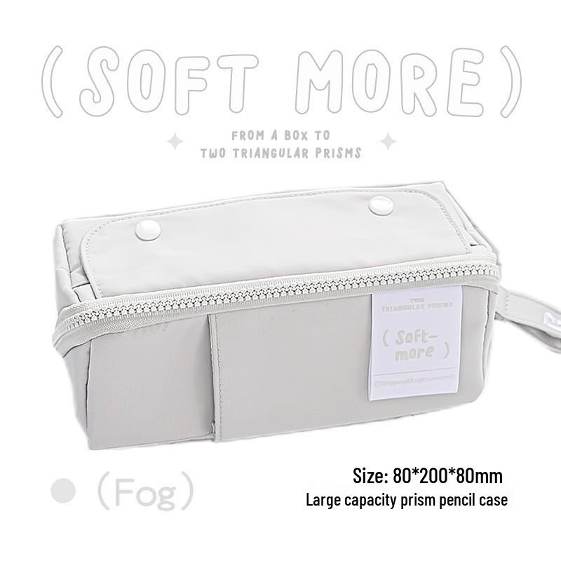 RosyPosy Korean Prism Pencil Case: Large Capacity, Transparent, Stylish, Student-Friendly Stationery Organizer.