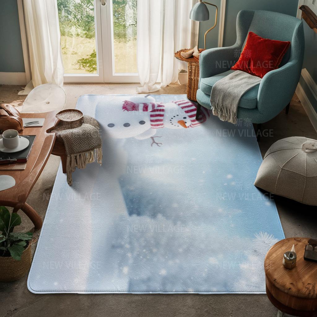 House Entrance Carpet Home Door Mat Living Room Bath Foot Bathroom Non-slip Water Absorption Rugs Bath Merry Christmas Winter
