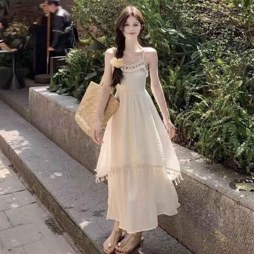 Bohemian Red Strappy Patchwork Fringe Dress - Ethnic Style Summer 2026