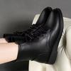 Martin boots women's short boots autumn and winter new soft leather thick heel single boots thick-soled velvet fashion boots