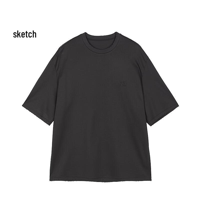 CROQUIS Men s 2026 Summer Loose Fit Round Neck Long Short Sleeve T-shirt M