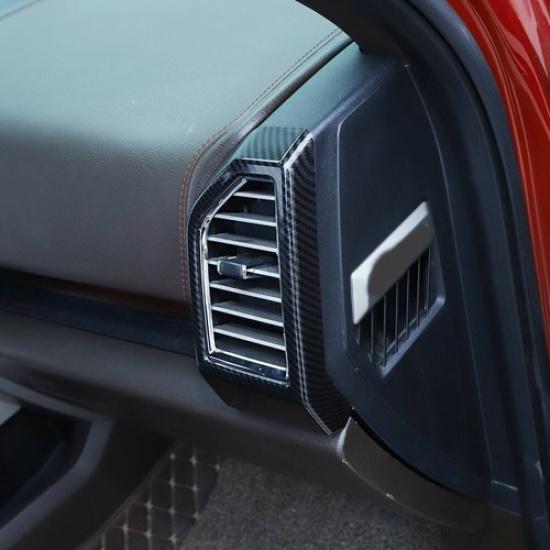 Inner Side Front Air Outlet Vent Cover Trim For Ford F150 2015- Carbon Fiber