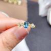 Natural London Blue Topaz S925 Silver Open Ring - Elegant, Luxe Design