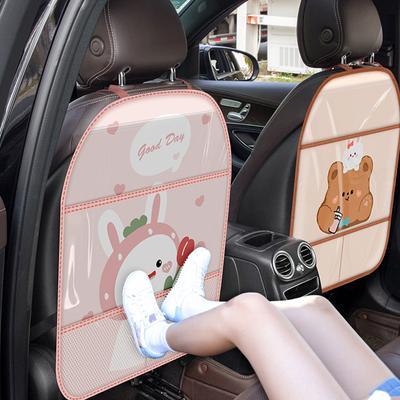 Car Cartoon Anti-Kick Pad Back Seat Cover For Child Kicking Universal PU Leather Waterproof Car Seat Back Protector Mat