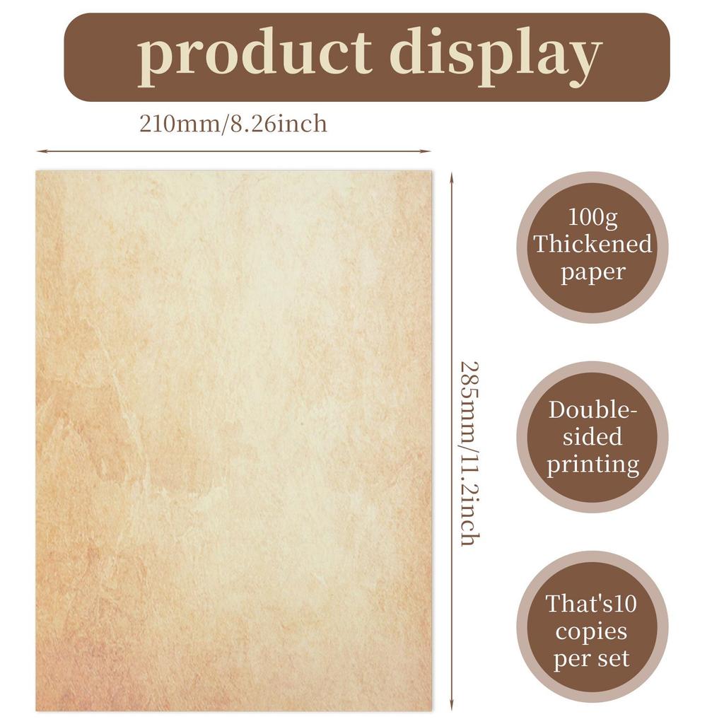 Retro Nostalgic A4 Double-Sided Writing and DIY Journal Paper, 50 Sheets