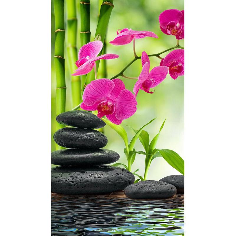 Full Diamond Painting 5d Round Orchid Picture Diamond Mosaic Resin Flower Embroidery Crafts Cross Stitch Kits Home Decor