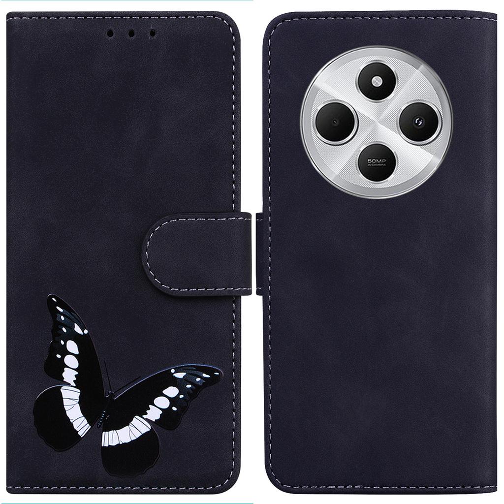For Xiaomi Poco C75 4G/Redmi 14R 5G/14C 4G Stand Case PU Leather Phone Cover Butterfly Printed