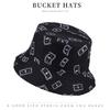 Trendy versatile sunshade sun hat summer double-sided pot hat printed bucket hat women