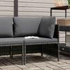 Sofá de Canto Modular com Almofadas Polirattan Cinza