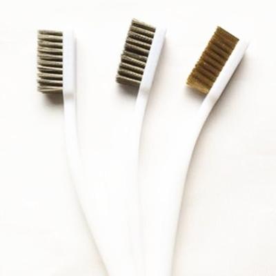 Brosse Placée au Cuivre Pour Appareils Industriels Polissage de Surface-Intérieur Brosse de Nettoyage Meulage Brosse Métallique à 3 Rangées Nettoyeur de Rouille
