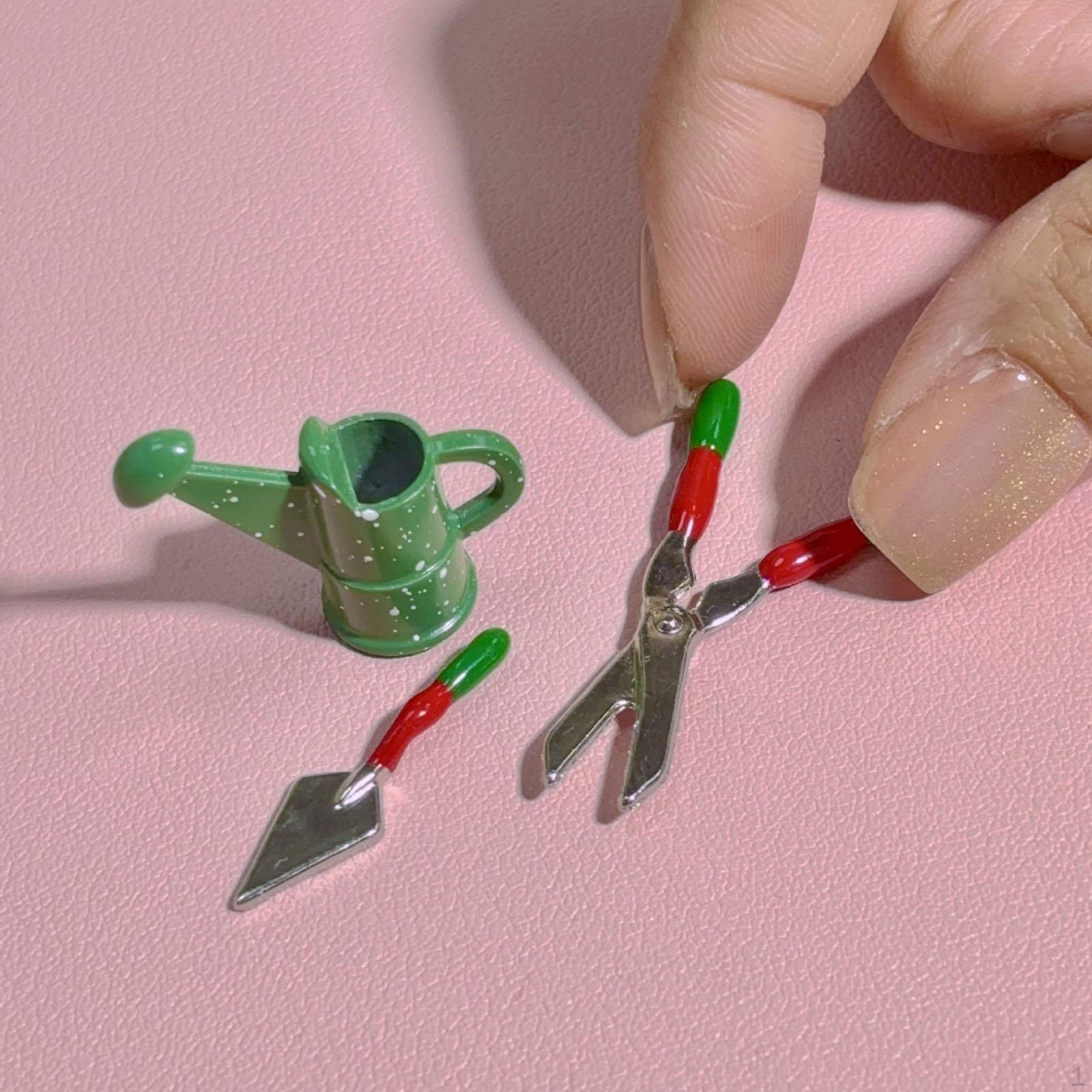 3x 1/12 Кукольный домик Миниатюрные садовые инструменты Аксессуары Подарок Тонкая работа Орнамент