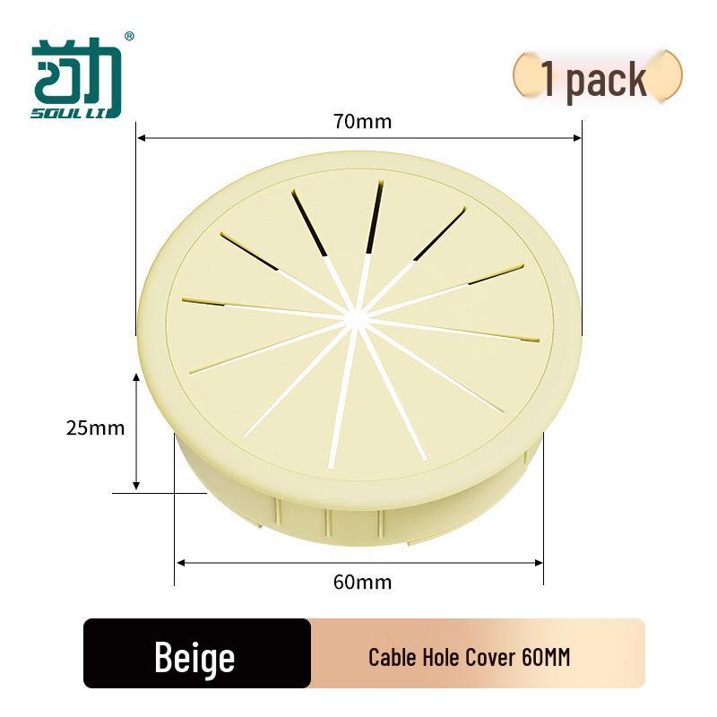 Office Desk Wire Grommet: Decorative Cover for Cable Management (50mm)