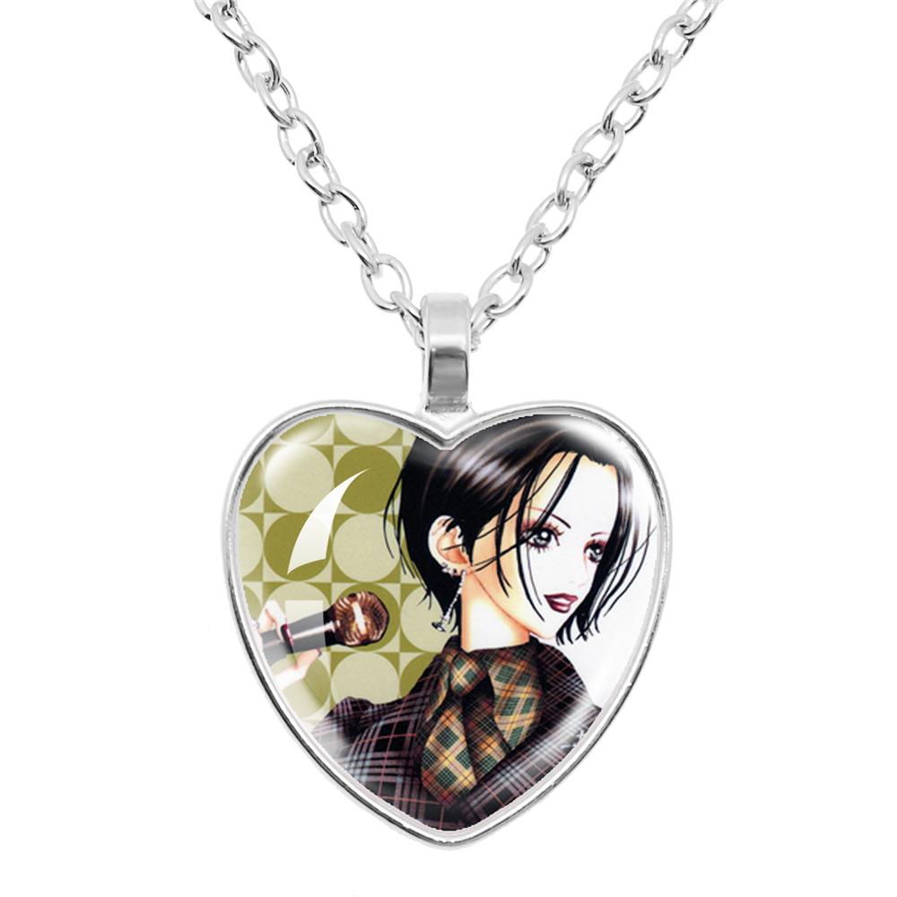 Ai Yazawa Osaki Nana Anime Glass Heart NecklaceDIY Handmade Creative For Women's Birthday Gift Jewelry