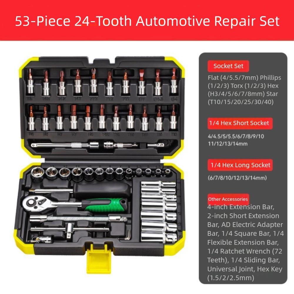 Extension Bar Socket Wrench Set 24/72 Tooth Ratcheting Wrench Set Quick Set Toolbox  Auto Repairing