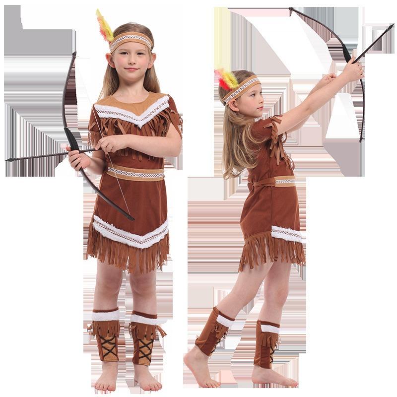 Masquerade Costumes Parent-Child Indian Clothes Parent-Child Show Costumes Halloween Show Costumes Savage Costumes
