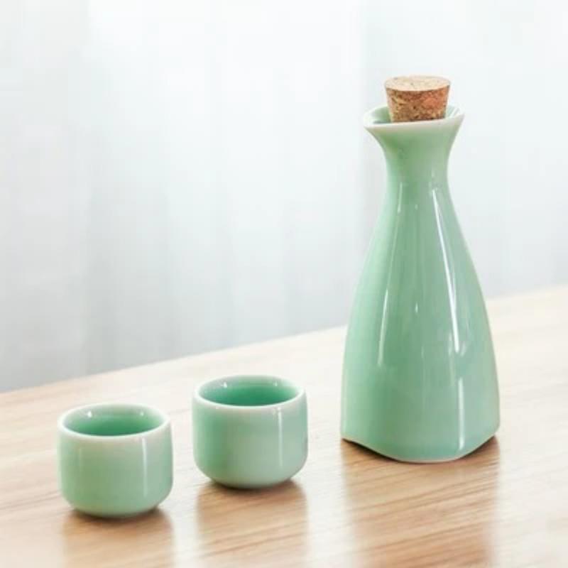 

1 горшок из 2 чашек, винтажный керамический горшок для сакэ, набор чашек, фляга, ликер, набор чашек для крепких напитков, японский набор для сакэ