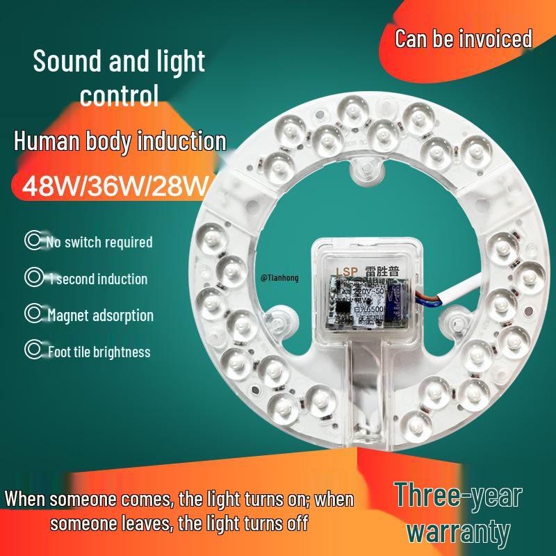Voice-Activated Corridor Sensor Light for Hallway, Stairs, or Garage with Human Body Radar Detection