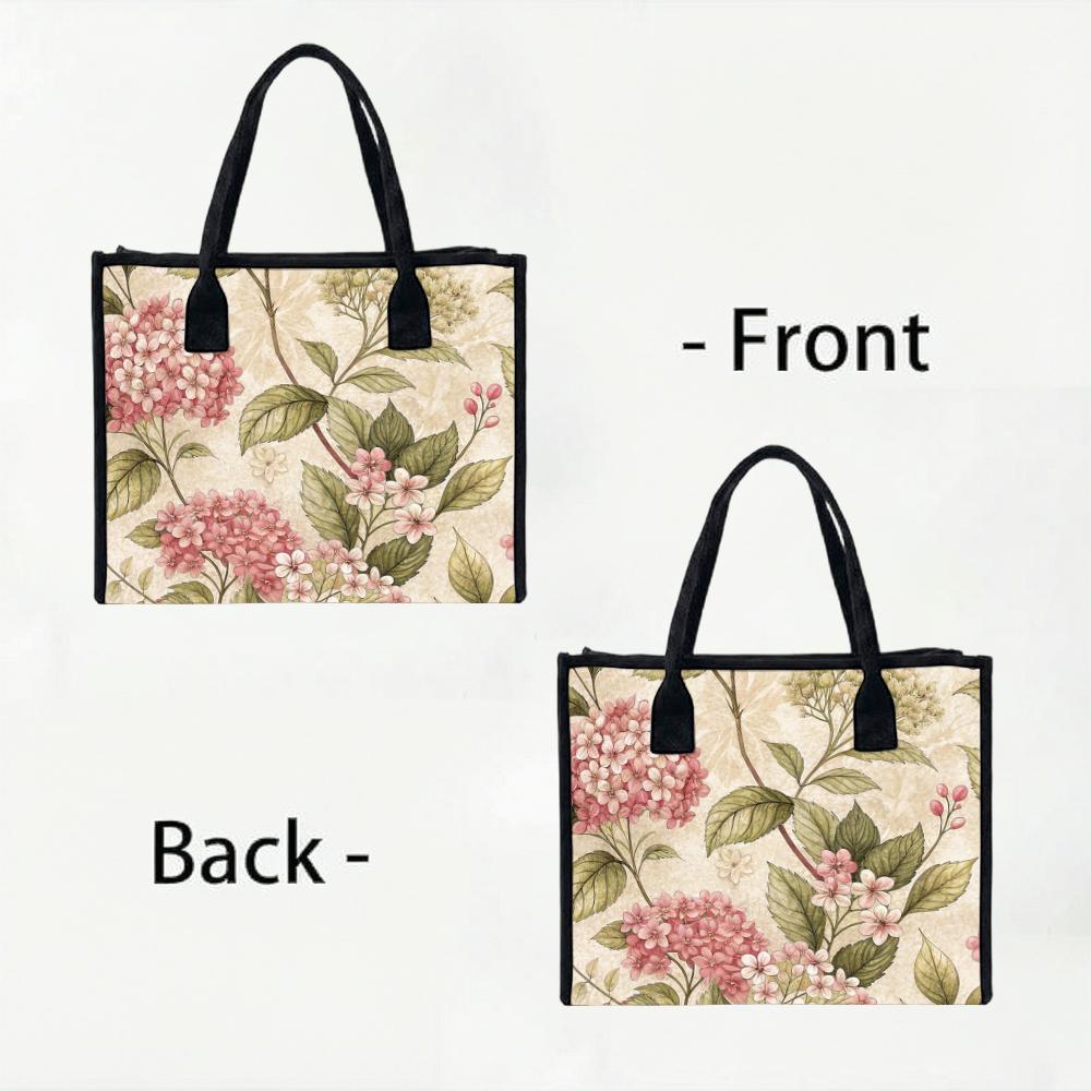 Vintage Floral Print Tote Bag for Women Daily Use Shoulder Bag with Fashion Design