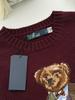 Unisex Wool Embroidered Bear Cartoon Knit Sweater