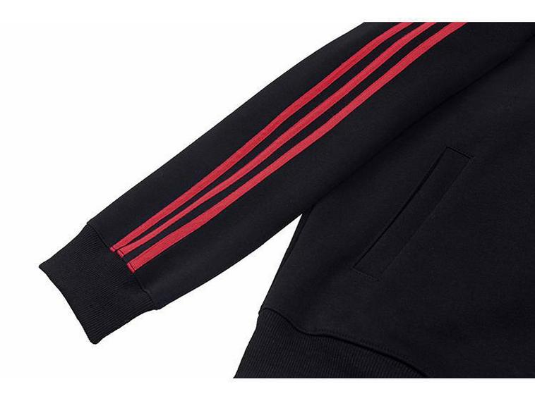 Vielseitiges Fleece-Sweatshirt mit Reißverschluss, drei Streifen und Stehkragen