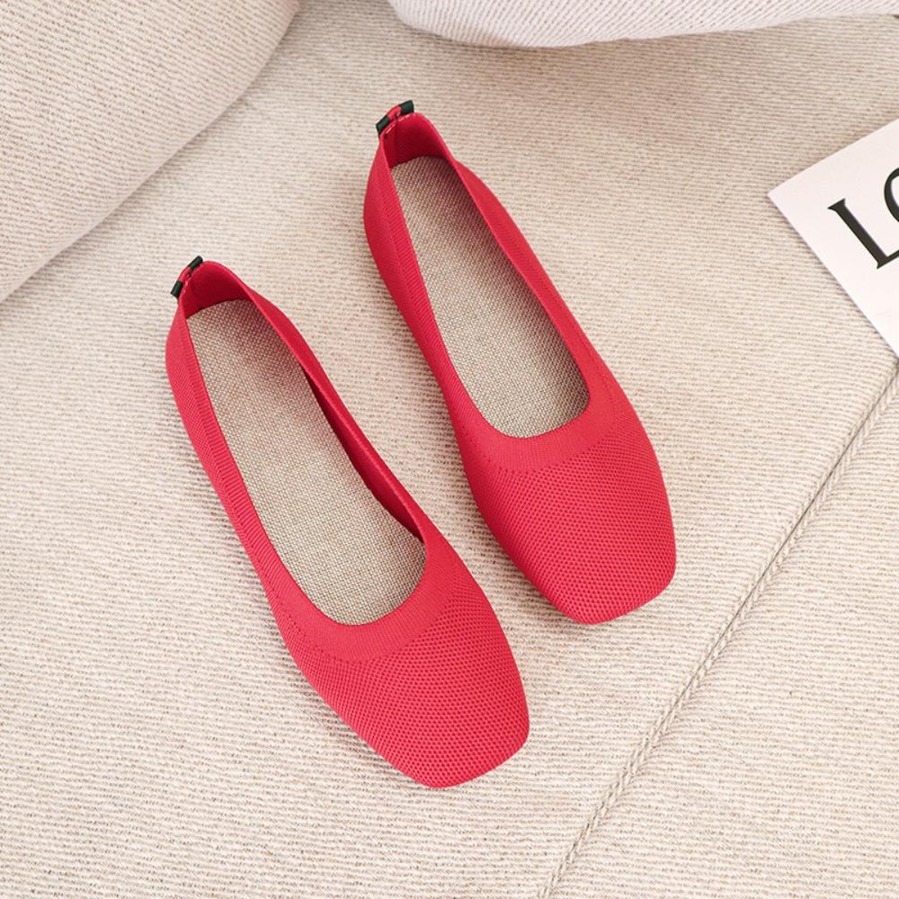 Fashion Single Shoe Women's 2025 Spring New Knitted Lazy One Foot Flat Women's Shoes Casual Grandma Shoes Mary Jane Shoes Pumps