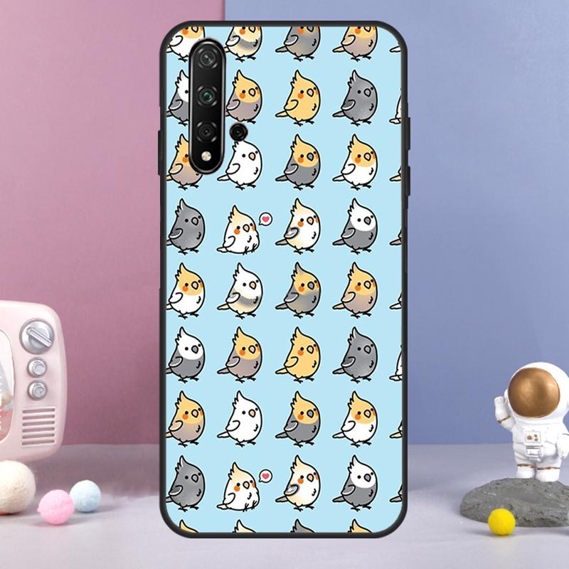 Cartoon Cockatiel Collage For Huawei Nova 9 10 SE 3i 7i 8i 11i 12i Y60 Y61 Y70 Y72 Y73 Y90 Y91 P20 P30 P40 Lite Case