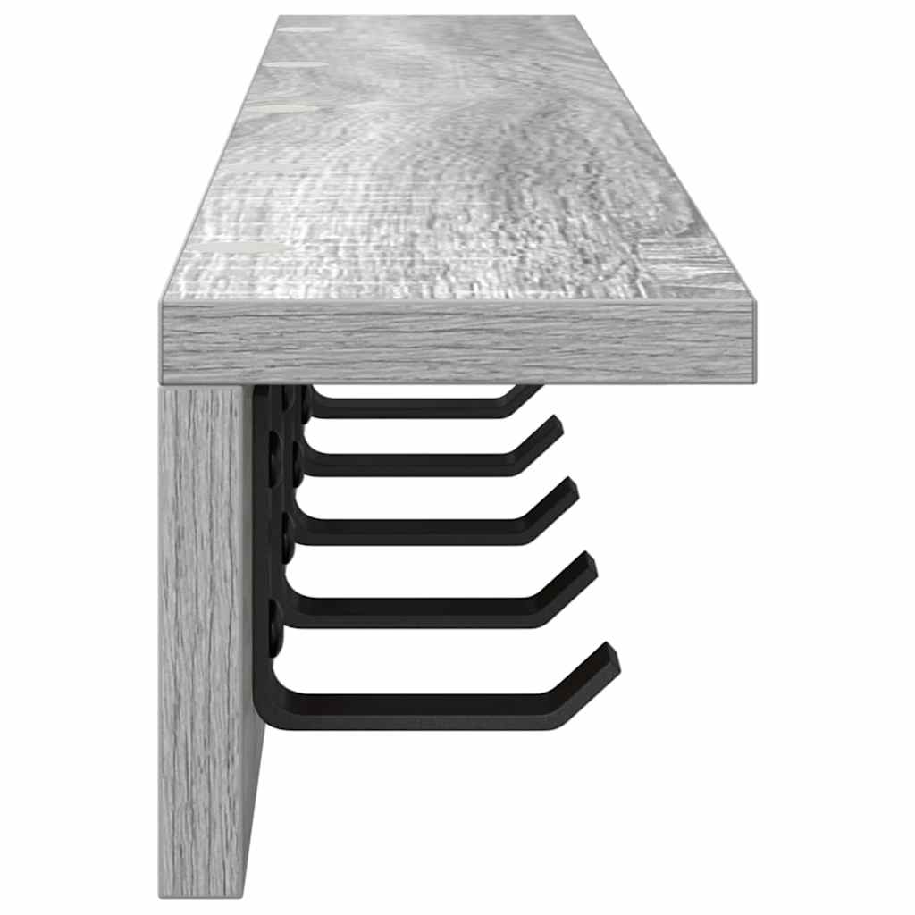 Wall Mounted Nightstand Grey Sonoma 80 x 10.5 x 10.5 cm
