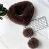 1Pcs Winter Thickened Natural Fox Fur Scarf For Women Magnetic Scarf Neck Warm Fluffy Shawls Female Coat Collar
