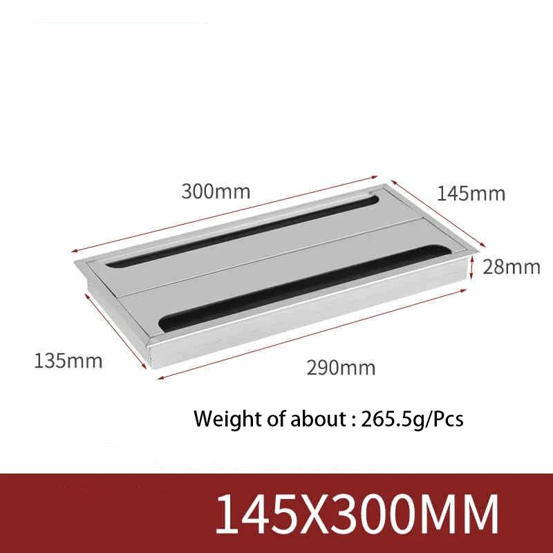 1Pcs Aluminum Alloy 145*160/200/300mm TV Cabinet Cable Box Computer Desk Cable Hole Cover Rectangular Buffer Box for Office Desk