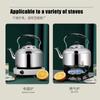 Stainless Steel Whistling Teapot Anti Burn Handle Large Diameter Spout Stovetop Water Boiler Whistling Feature Eco Friendly