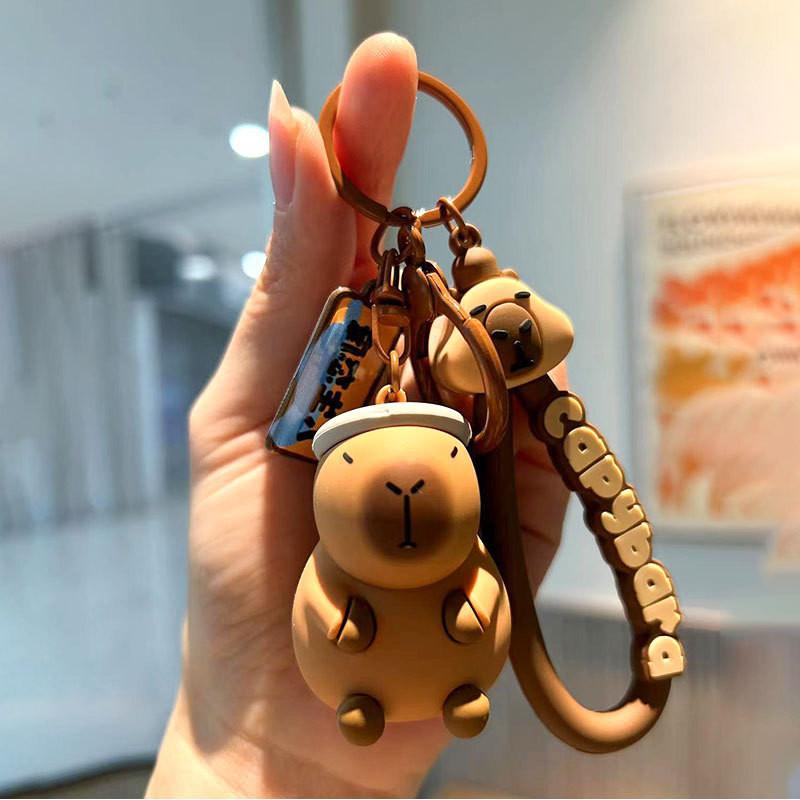 Adorable Capybara Keychain Creative Cartoon Couple Car Key Charm Cute Gift