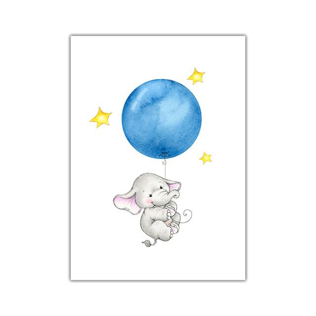 

Детский постер с акварелью, воздушными шарами, тысячами осенних животных, мультфильмами, настенным искусством, холстом, рисунком для детской комнаты, скандинавской детской спальней, изображением 21*30cm