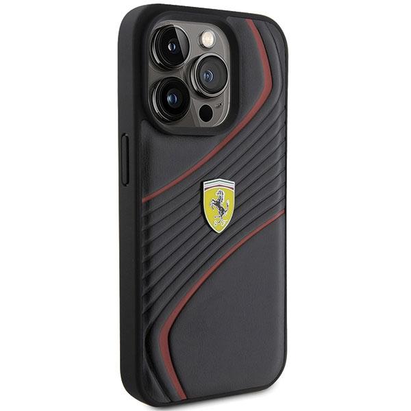 Ferrari Fehcp15Lptwk Iphone 15 Pro 6.1 Czarny/Black Hardcase Twist Metal Logo