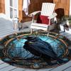 Raven Dark Fantasy Goth Round Rug Floor Mat Doorway Rug With Nonslip Backing Outdoor Patio Camping Rug Floor Mat Living Room Bedroom Decoration