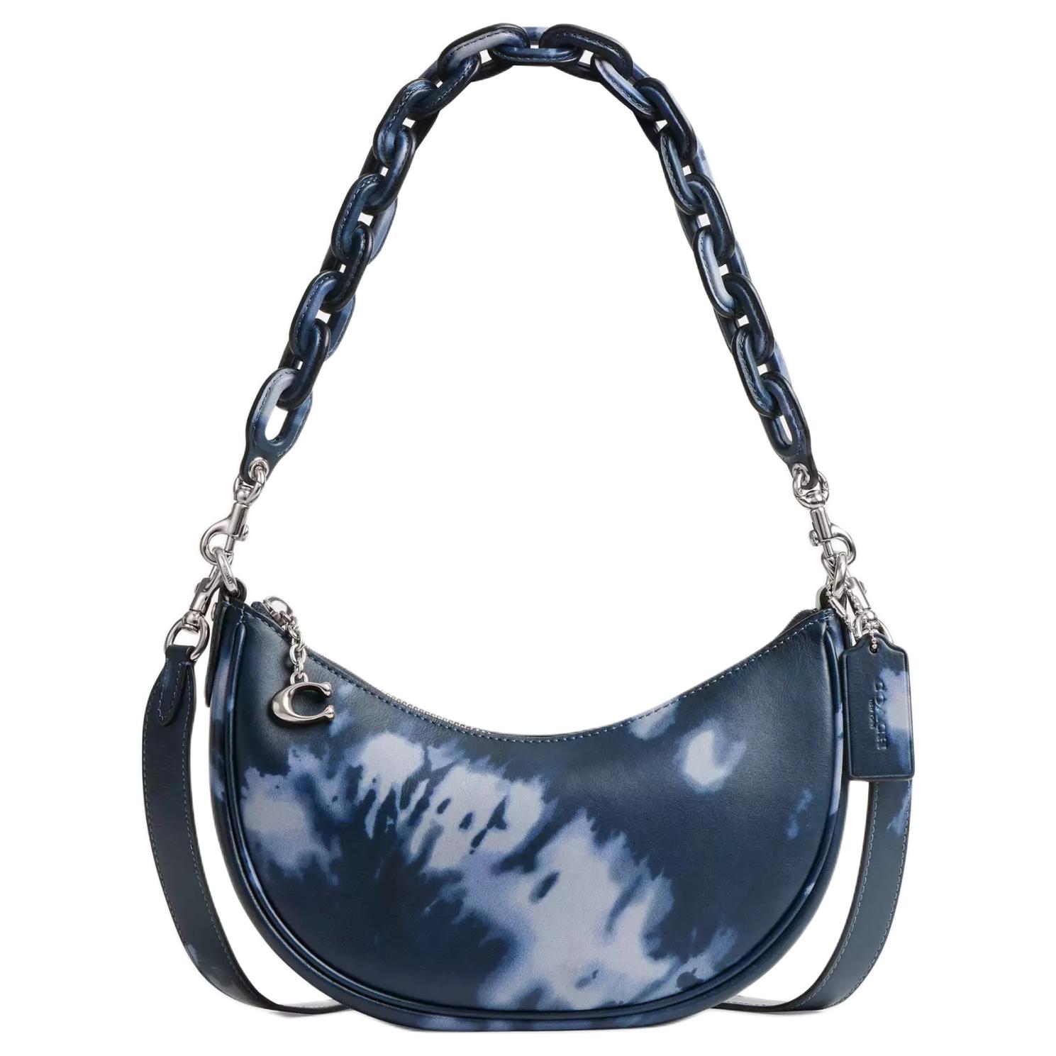 

Coach Mira 24 Tie-Dye Print Top Zip Smooth Leather Handbag Medium Women handbags Light-Antique-Nickel Night-Navy CU045-LHNGB Basic Set (Bag+Dust Bag)