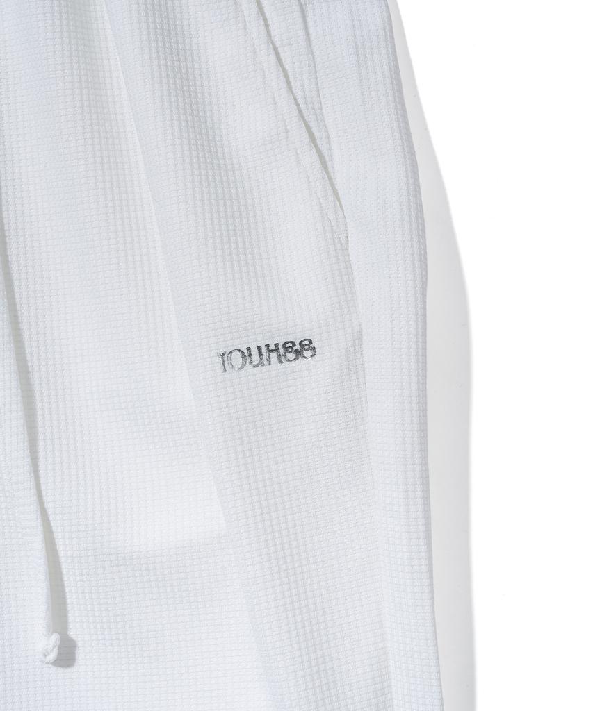 YOUHEE Frill Banding Wide Pants_White