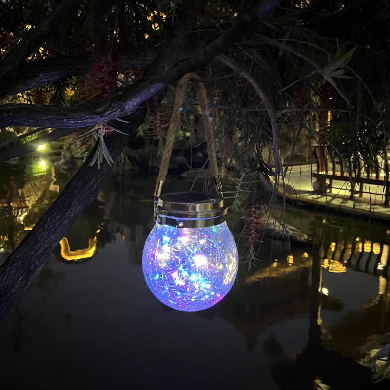 Solar Glass Crackle LED Garden Light
