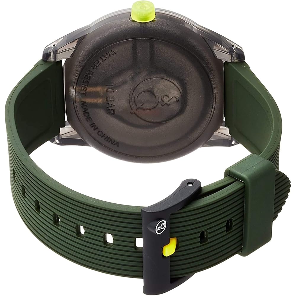 Q&Q SmileSolar Analog Solar Watch Waterproof with Urethane Strap Men's Black Green